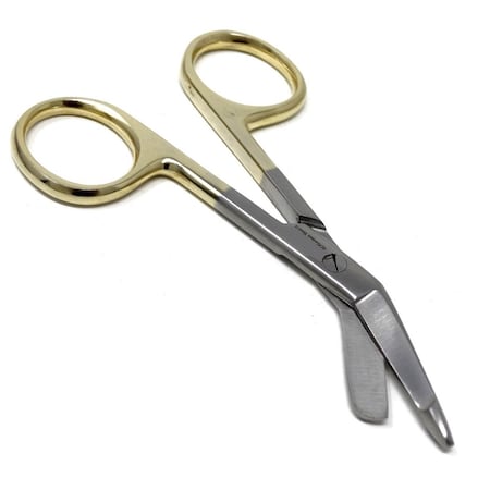 A2Z Scilab Supercut Lister Bandage Scissors 3.5", One Serrated Blade Gold Handle A2Z-ZR052